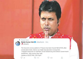 கொரோனா தொற்று இல்லாத மாநிலமாக மாறிய திரிபுரா!