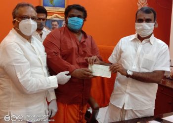 கொரோனா நிவாரண நிதியாக  5 லட்சம் வழங்கிய பாஜக பிரமுகர்   VSJ  சீனிவாசன்