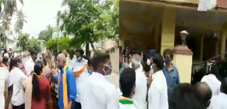 பாஜக மகளிர்களை தாக்கிய திமுக குண்டர்கள்! திமுகவை எதிர்த்து பாஜக போராட்டம் !